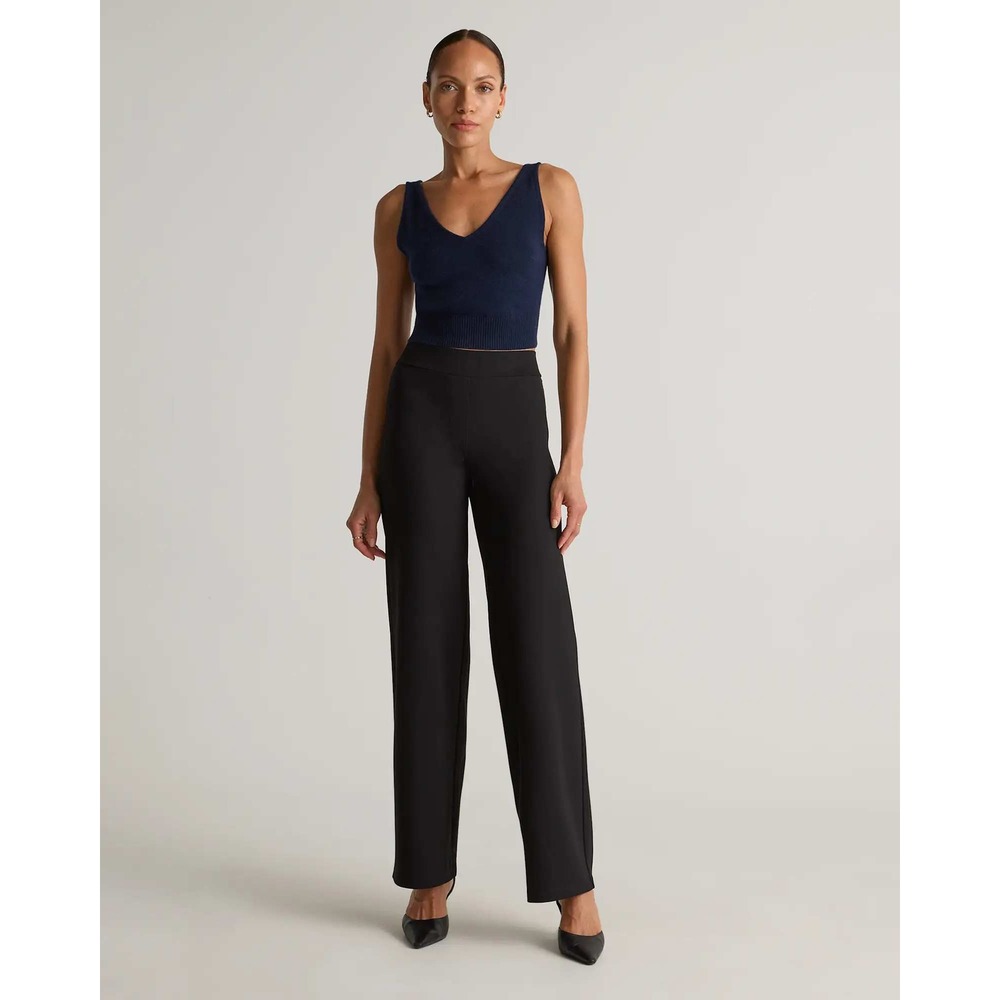 Quince Ultra Stretch Ponte Wide Leg Pants Black Medium 30 Inseam NWT - Picture 6 of 8